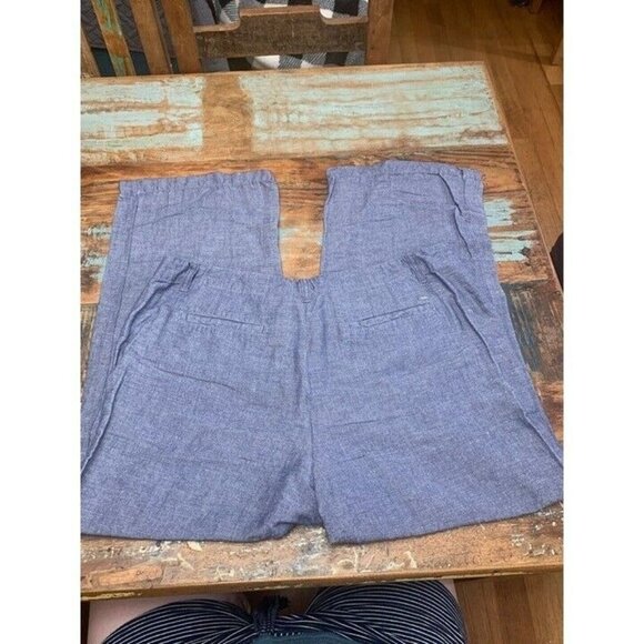 Tommy Hilfiger Woman Plus Blue Linen Wide Leg‎ Pants Size 14 - Picture 5 of 7